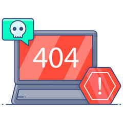 
Page not found, conceptual flat outline vector design of error 404 
