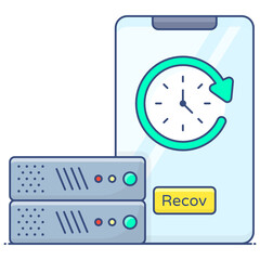 
Icon of data recovery in flat outline design 
