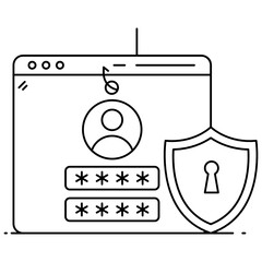 
Conceptual flat design of profile phishing icon
