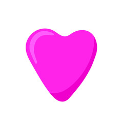Vector illustration with a big pink heart. Isolated heart on a white background. Cute doodle hand-drawn sticker in childrens cartoon style. Print, romantic holiday card, valentine's day card, mom's
