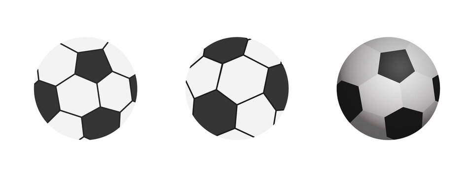 Soccer ball icon. Flat illustration football ball in black on white background.