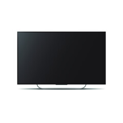 4K TV flat screen lcd or oled, plasma, realistic illustration, White blank monitor mockup. wide flatscreen monitor mockup
