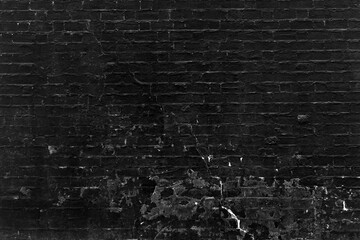 Black Damaged Brick Wall Broken Background