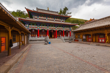 Naklejka premium Kumbum monastery in the vicinity of Xining, Qinghai, China