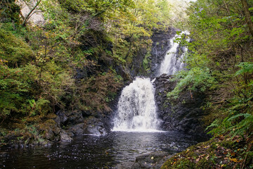 Fototapeta na wymiar The Rha waterfalls near Uig on the Isle of Skye