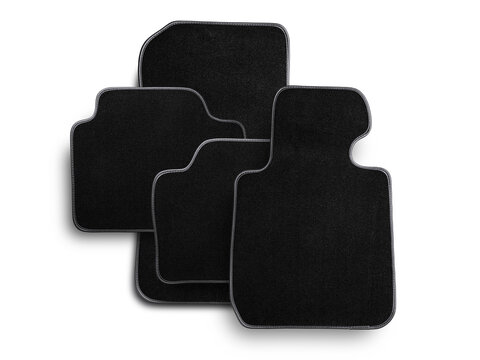 Set of summer car mats isolated on white background.