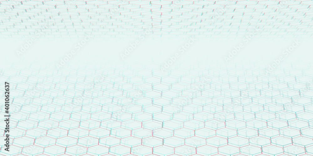 Poster network connection concept picture hexagonal honeycomb of the future horizontal wide angle hexagon p
