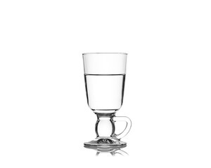 Glass mug with water isolated on white background