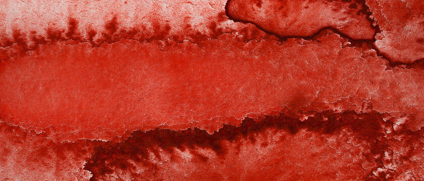 Watercolor texture red paint paper surface