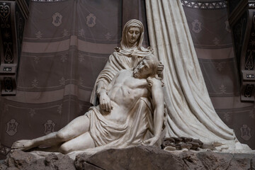 Sculpture of Jesus Christ and Mary after the Crucufiction