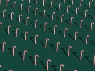 3D render - image merry Christmas red and green background, image of podium product stand for Christmas event, Christmas background, Winter landscape, holiday Christmas new year concept.