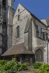 Troyes Church of Sainte-Madeleine is perhaps oldest and certainly one of most beautiful. It mentioned as early as 1157 and its construction dates from 1120. Troyes, Aube Champagne-Ardenne, France.