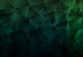 Dark Green vector polygonal background.