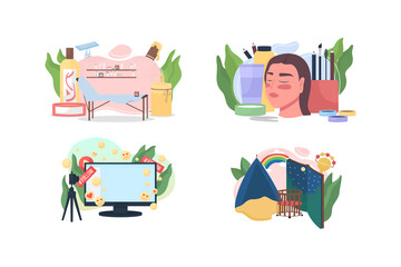 Popular professions flat concept vector illustration set