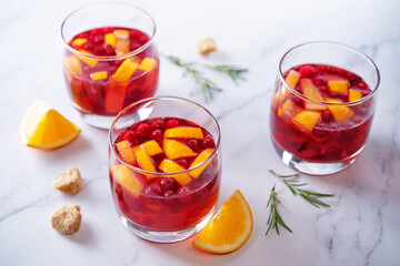 Cranberry orange sangria in a glass