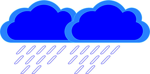 rainy blue cloud concept illustration