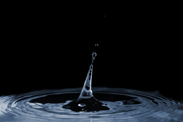 Splash from drop on black