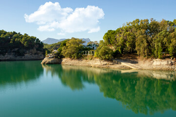 Fototapeta na wymiar Lakes of El Chorro in Spain