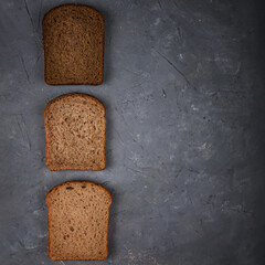 Fresh homemade crisp bread, top view. French baton. Bread at leaven. Unleavened bread. Eco friendly...