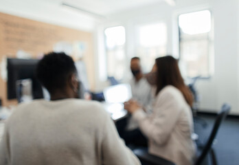 Business people in face masks meeting in office