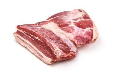 Raw pork meat, isolated on white background