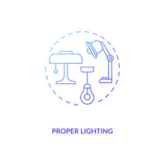 Proper lighting concept icon