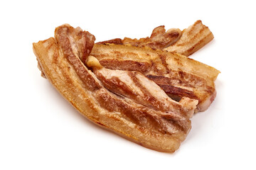 Grilled pork belly, isolated on white background