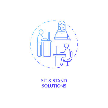 Sit and stand solutions concept icon