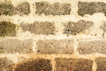Texture of a brick wall with cracks and scratches which can be used as a background