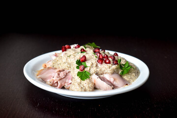 Сhicken nto walnut sauce.  Satsivi is a Georgian dish.