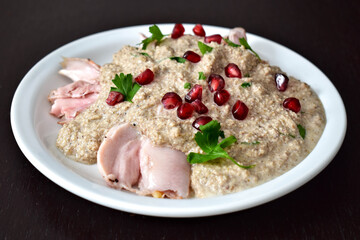 Сhicken nto walnut sauce.  Satsivi is a Georgian dish.