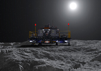 lunar base vehicle on the moon