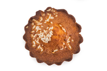 delicious curd cupcake isolated on white