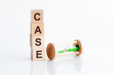 case - isolated text in vintage letterpress wood type