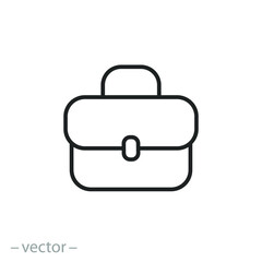portfolio icon, business bag, briefcase for documents, thin line symbol on white background - editable stroke vector illustration eps10
