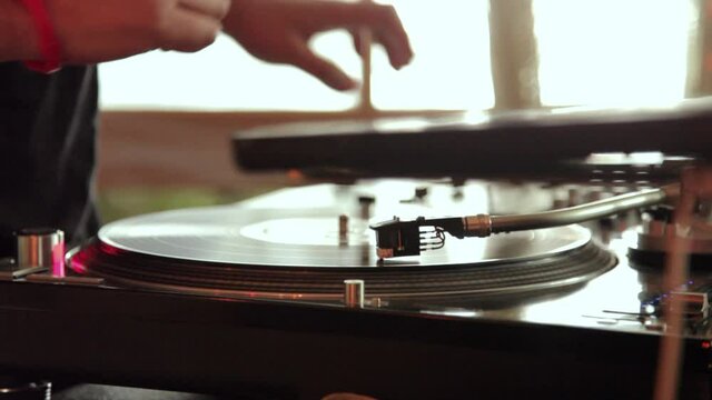 DJ playing music at party