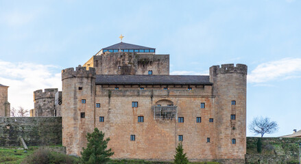 Castle of Puebla de Sanabria in a sunset, catalogued as one of the most beautiful villages in Spain