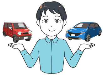 軽自動車と普通車を比較する　男性