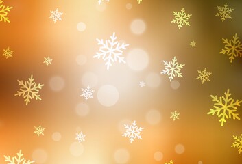 Light Orange vector pattern in Christmas style.