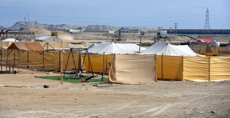 Zeltlager in der Wüste von Bahrain