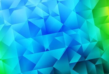 Obraz premium Light Blue, Green vector gradient triangles template.