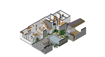 Isometric Architectural Projection - CLB 4 Ground Floor