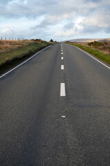 Road on Dartmoor in Devon England uk moors 