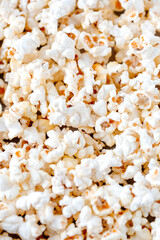 full of delicios homemade popcorn on the table