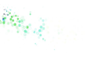 Light Green, Yellow vector background with bubbles.