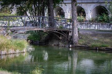 old stone bridge in the park