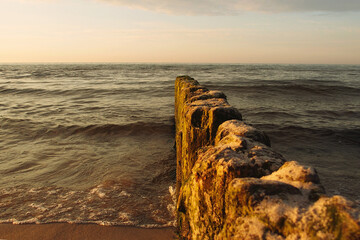 calm landscape on the Polish Baltic Sea during sunset
