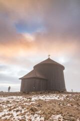 Naklejka premium Chapel on the top of Śnieżka