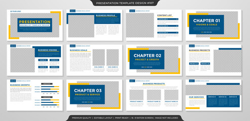Fototapeta na wymiar set of business presentation template layout with minimalist and simple style use for annual report