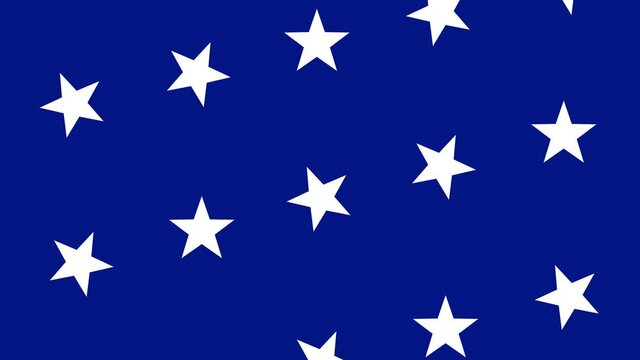 Stars Moving Down on Blue Background Looks Like American Flag
